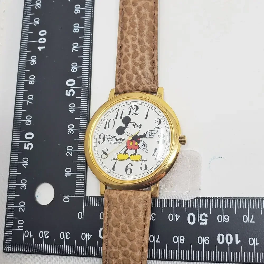 Disney Mickey Mouse Jumbo Gold Toned Watch Cheetah Print